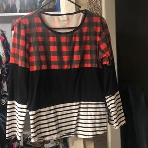 Buffalo, black, stripe color block tunic